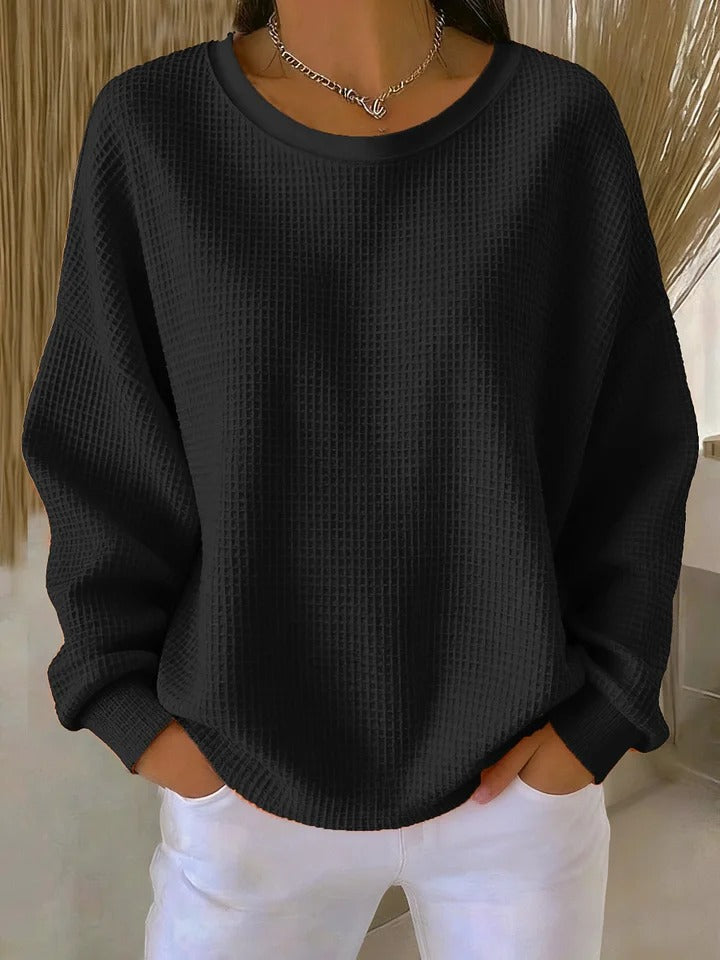 Cadenza - Oversized Waffle Knit Sweater Transitional Layering — view 7 of 10