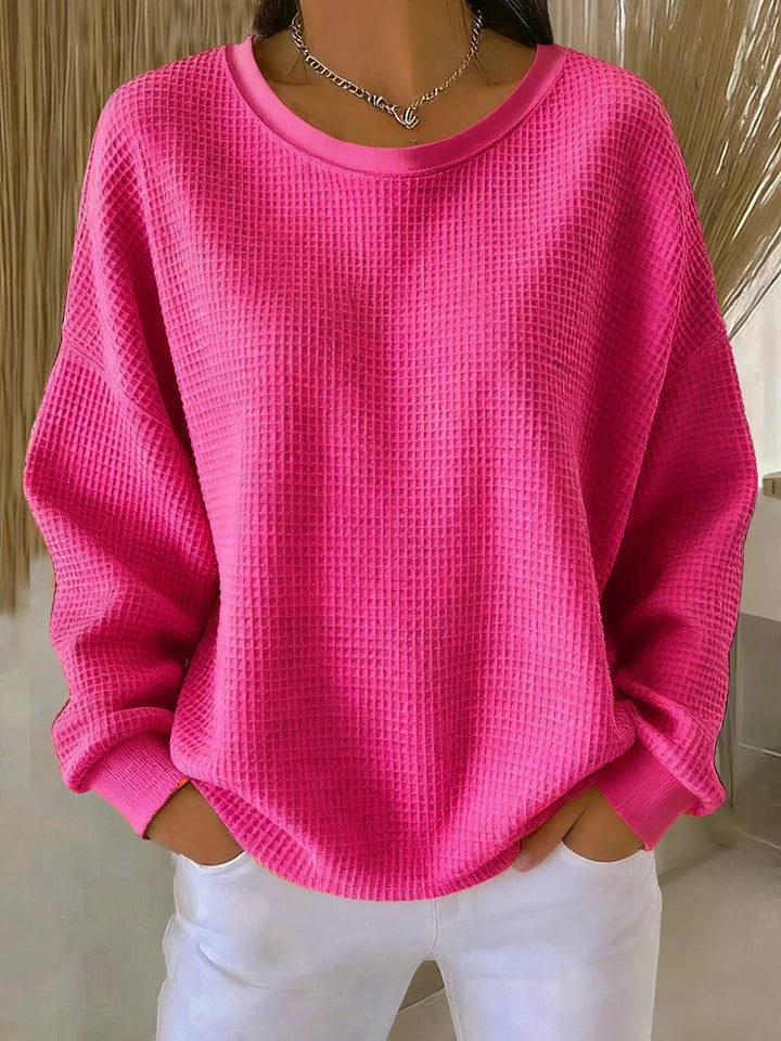 Cadenza - Oversized Waffle Knit Sweater Transitional Layering — view 9 of 10