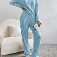 Ondrelle - V Neck Sweater Set Wide Leg Trousers — view 3 of 5