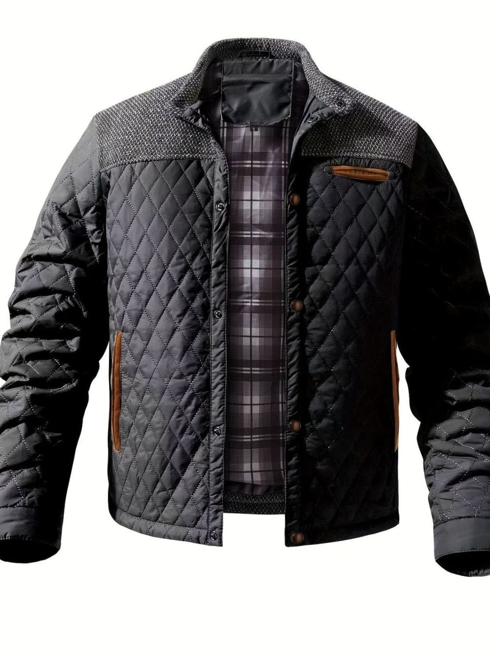 Braemont - Quilted Snap Front Jacket Cool Weather Smart Casual — view 7 of 10