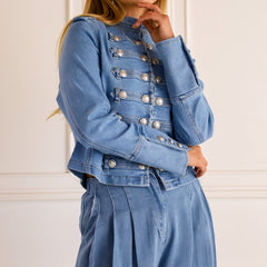 Braggia - Military Style Denim Jacket Daily Wear — view 2 of 8