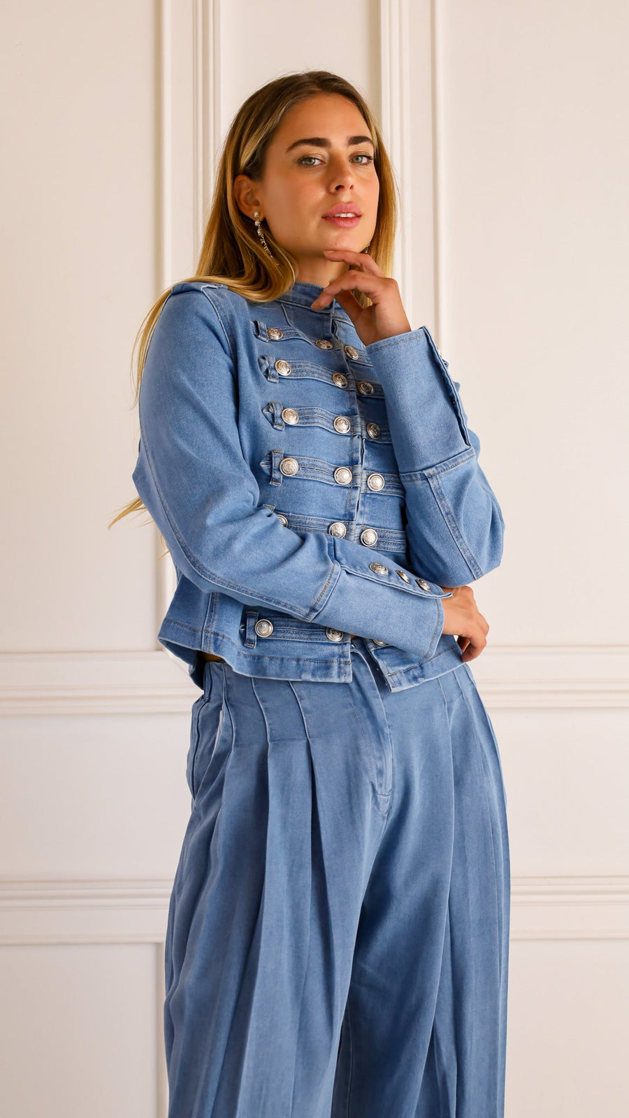 Braggia - Military Style Denim Jacket Daily Wear — view 2 of 8