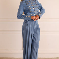 Braggia - Military Style Denim Jacket Daily Wear — view 3 of 8