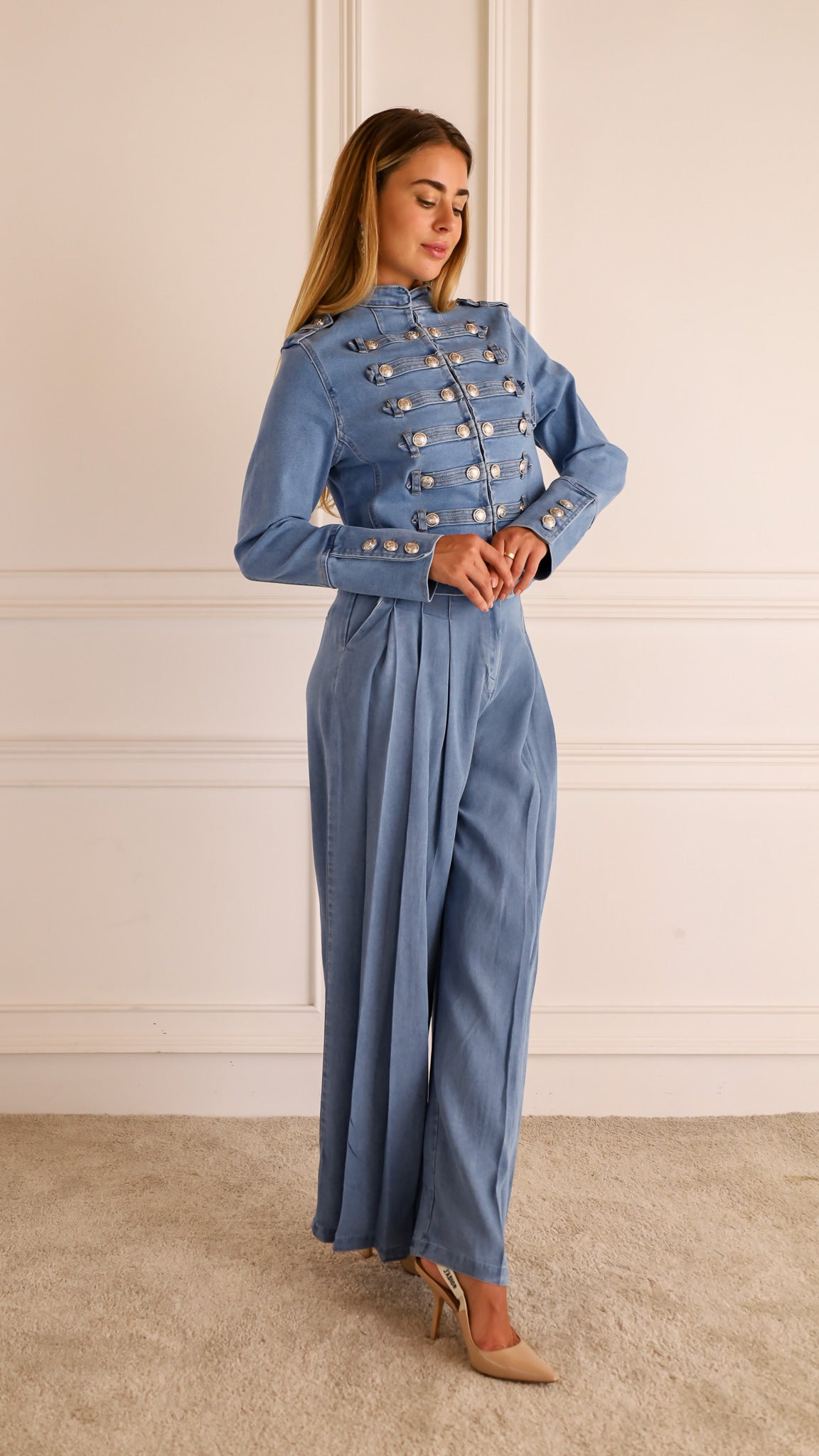 Braggia - Military Style Denim Jacket Daily Wear — view 3 of 8