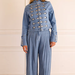 Braggia - Military Style Denim Jacket Daily Wear — view 6 of 8