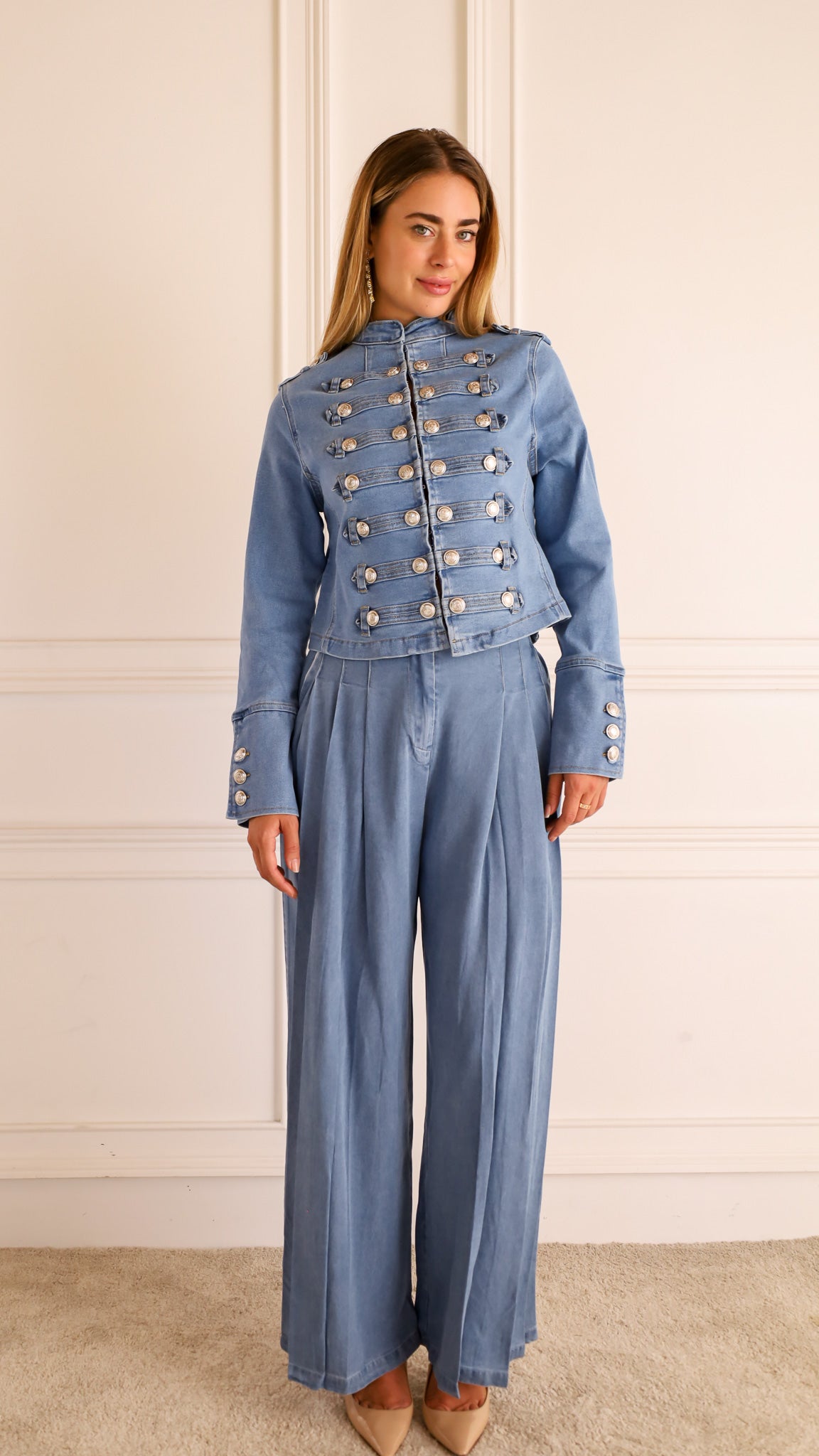 Braggia - Military Style Denim Jacket Daily Wear — view 6 of 8