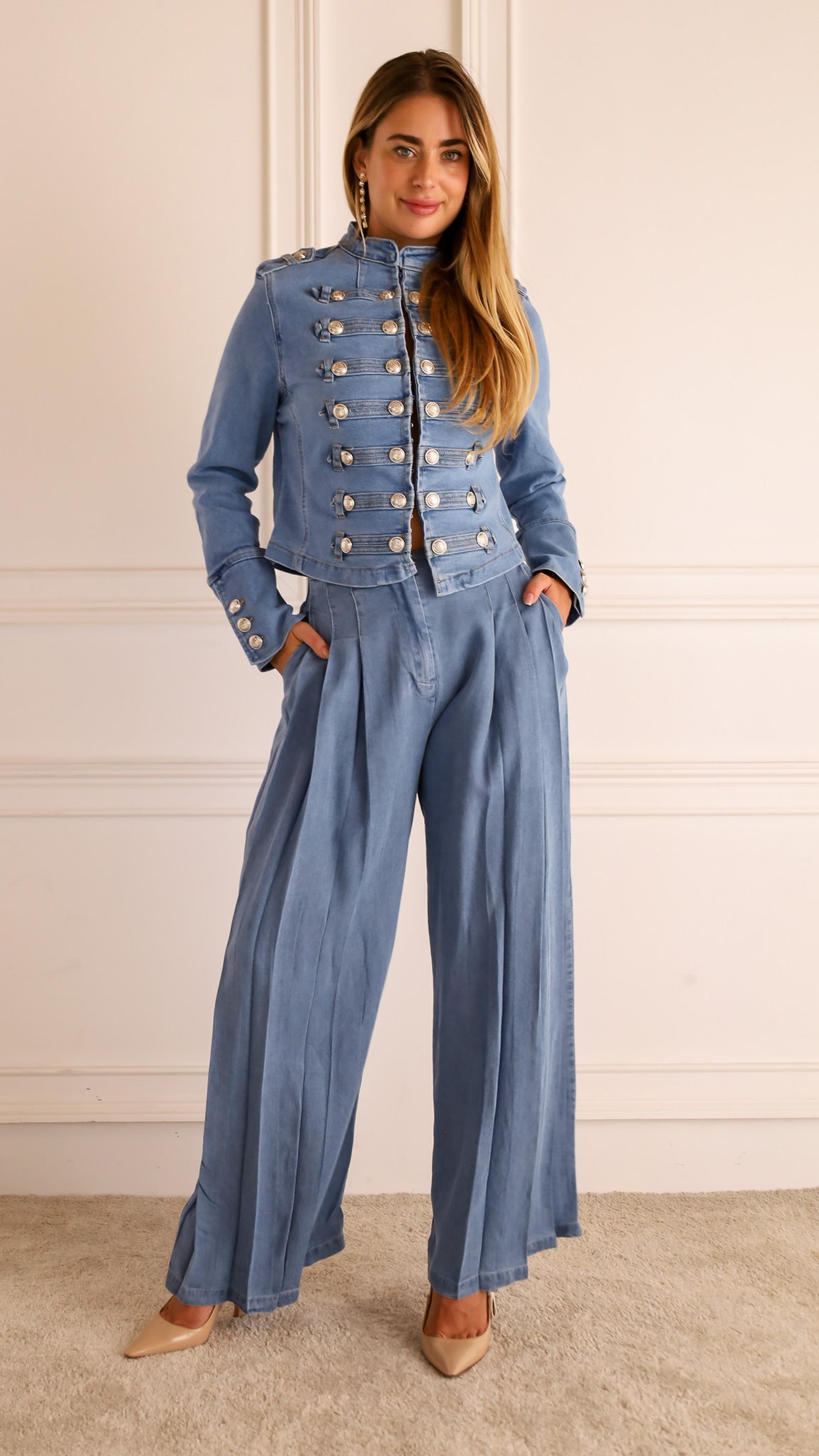 Braggia - Military Style Denim Jacket Daily Wear — view 7 of 8