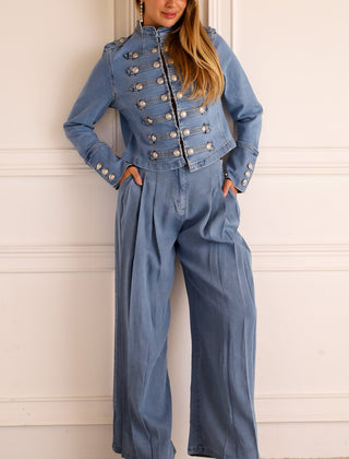 Braggia - Military Style Denim Jacket Daily Wear — view 8 of 8