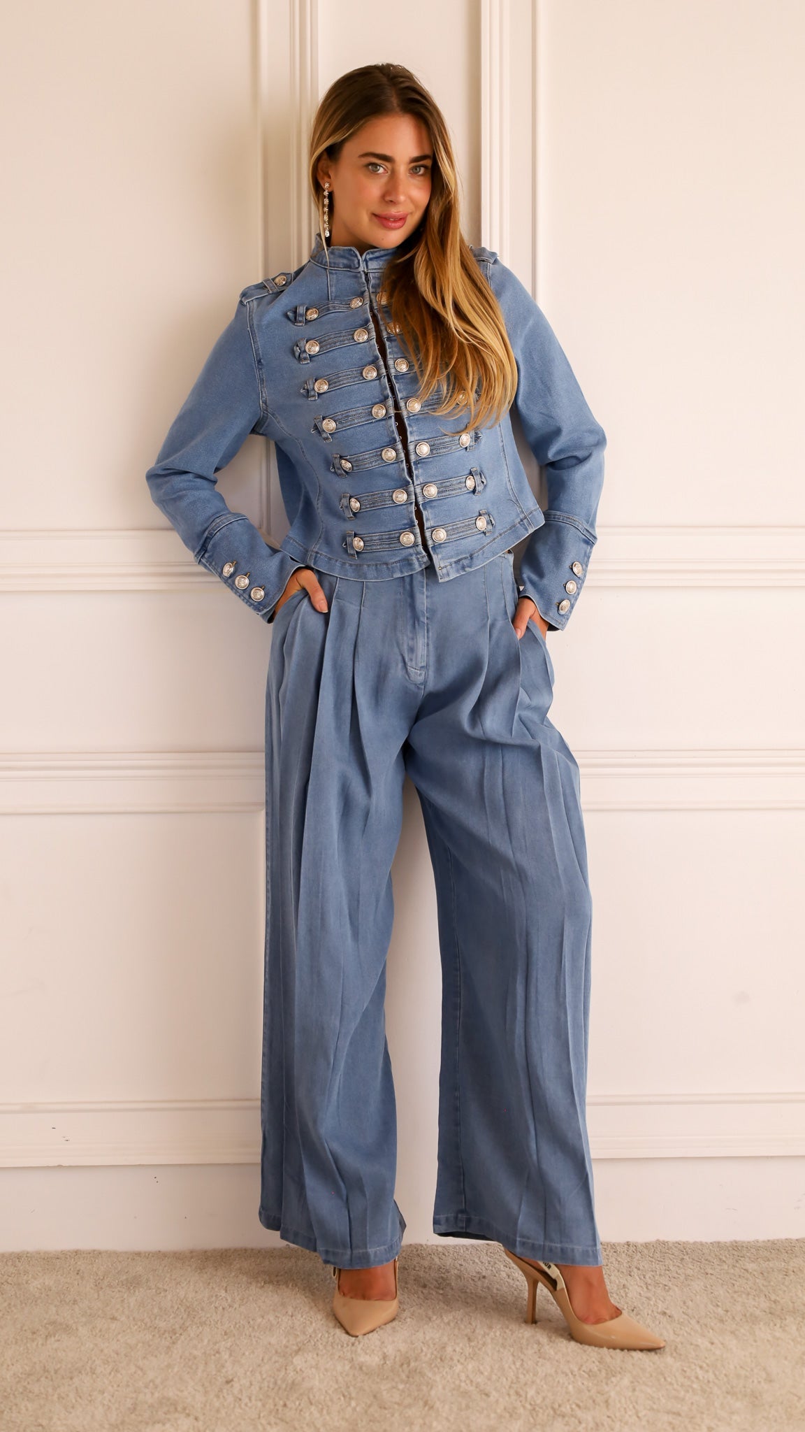Braggia - Military Style Denim Jacket Daily Wear — view 8 of 8