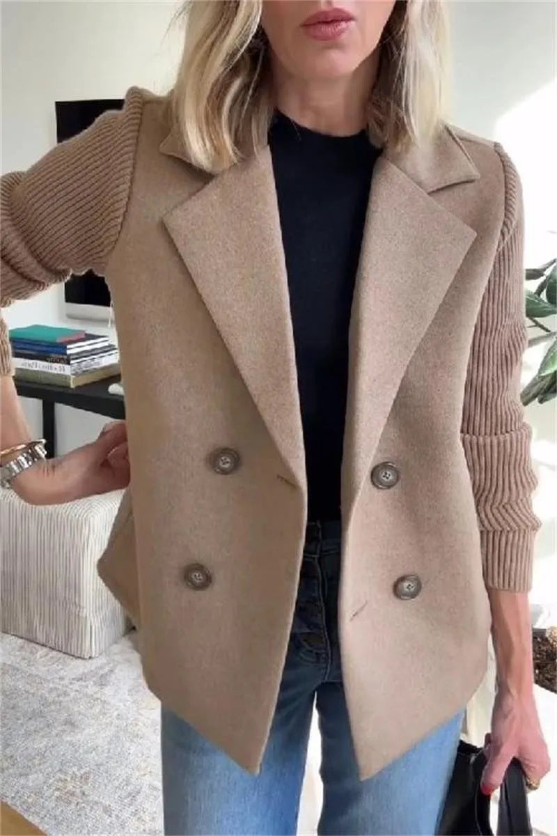 Brenvale - Double Breasted Blazer Jacket Cool Weather Layering
