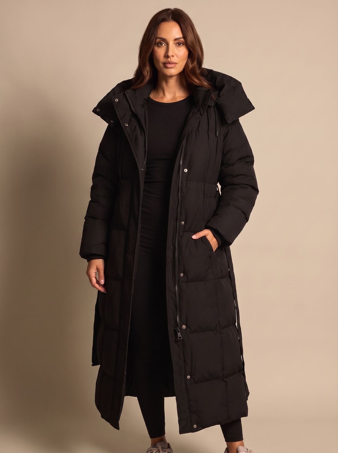 Calenza - Quilted Longline Coat Cold Weather Commuting — view 2 of 5