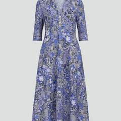 Calisera - Printed V-Neck Midi Dress Daytime Wear