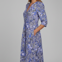 Calisera - Printed V-Neck Midi Dress Daytime Wear — view 5 of 7