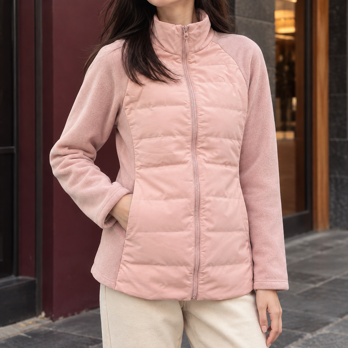 Calistra - Quilted Panel Jacket Cool Weather Layering