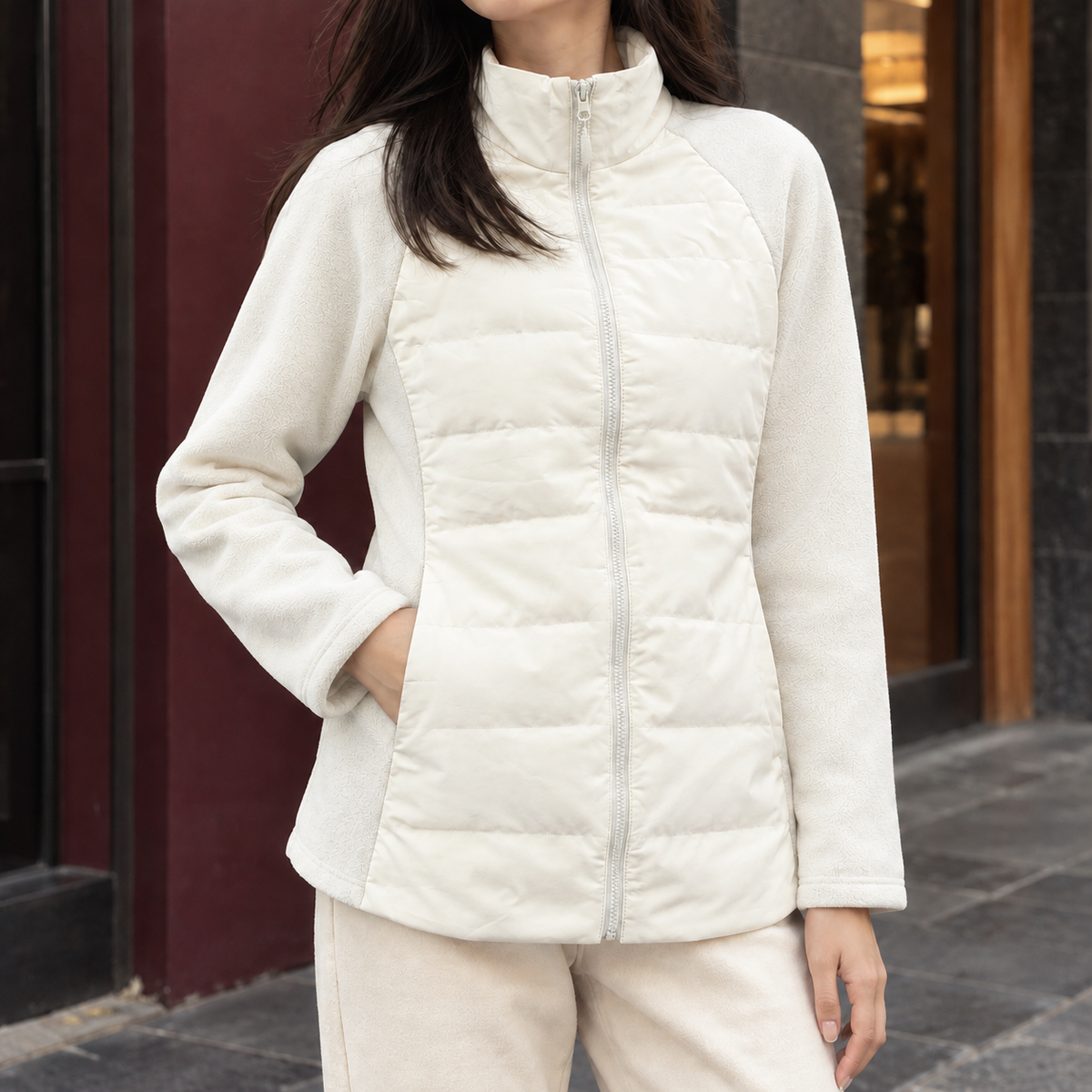 Calistra - Quilted Panel Jacket Cool Weather Layering — view 5 of 5