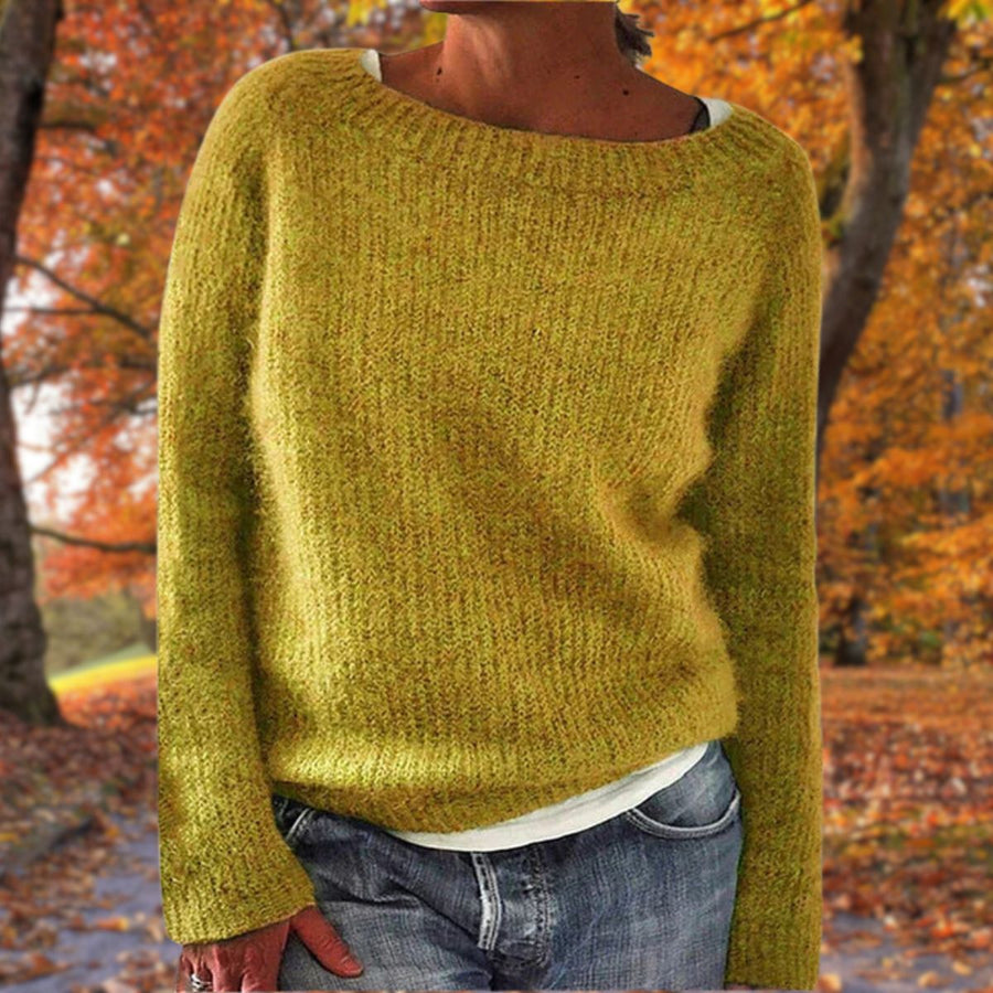 Marlowick - Boat Neck Knit Sweater Autumn Winter Layering