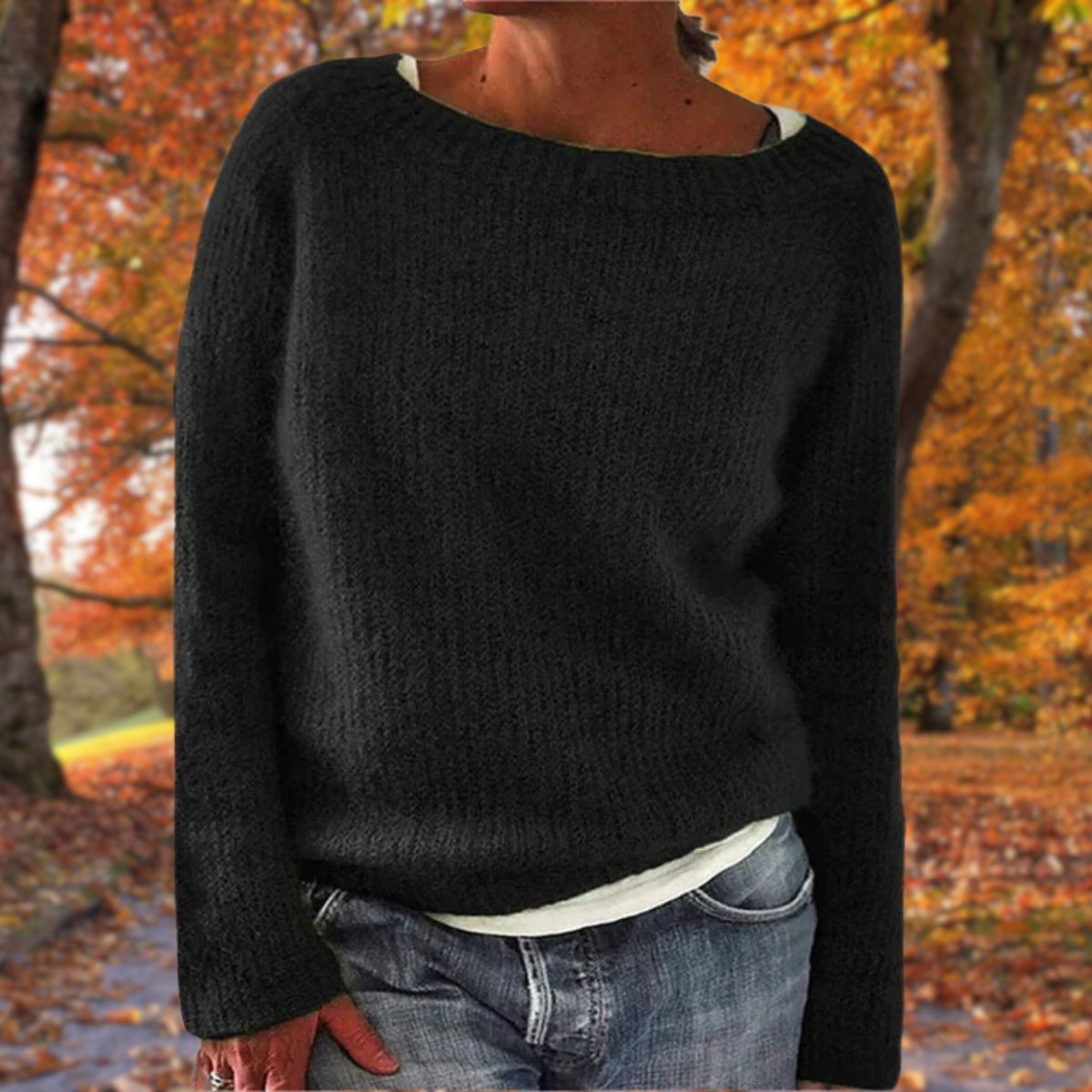 Marlowick - Boat Neck Knit Sweater Autumn Winter Layering — view 2 of 7