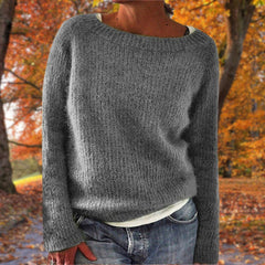 Marlowick - Boat Neck Knit Sweater Autumn Winter Layering — view 4 of 7