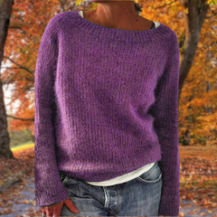 Marlowick - Boat Neck Knit Sweater Autumn Winter Layering — view 7 of 7