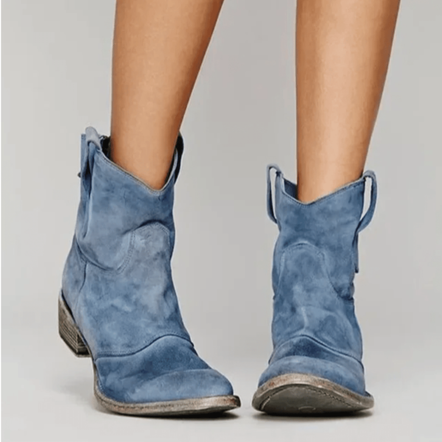 Calmora - Suede Block Heel Boots Everyday Comfort