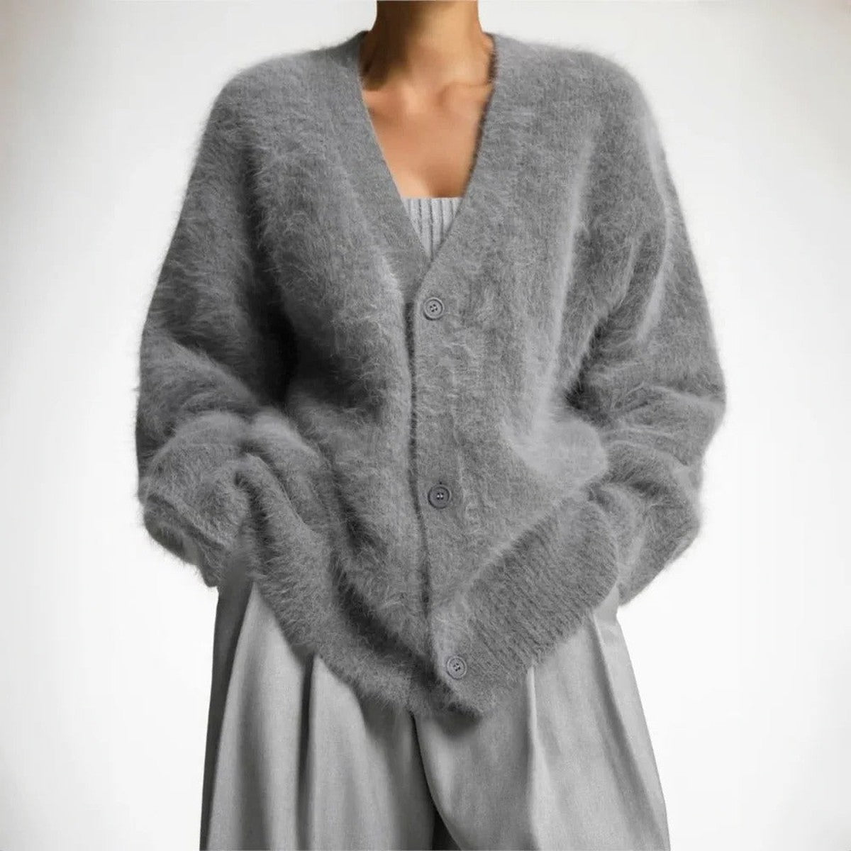 Camoressa - Ribbed Crew Neck Cashmere Pullover Cold Weather Layering — view 4 of 8