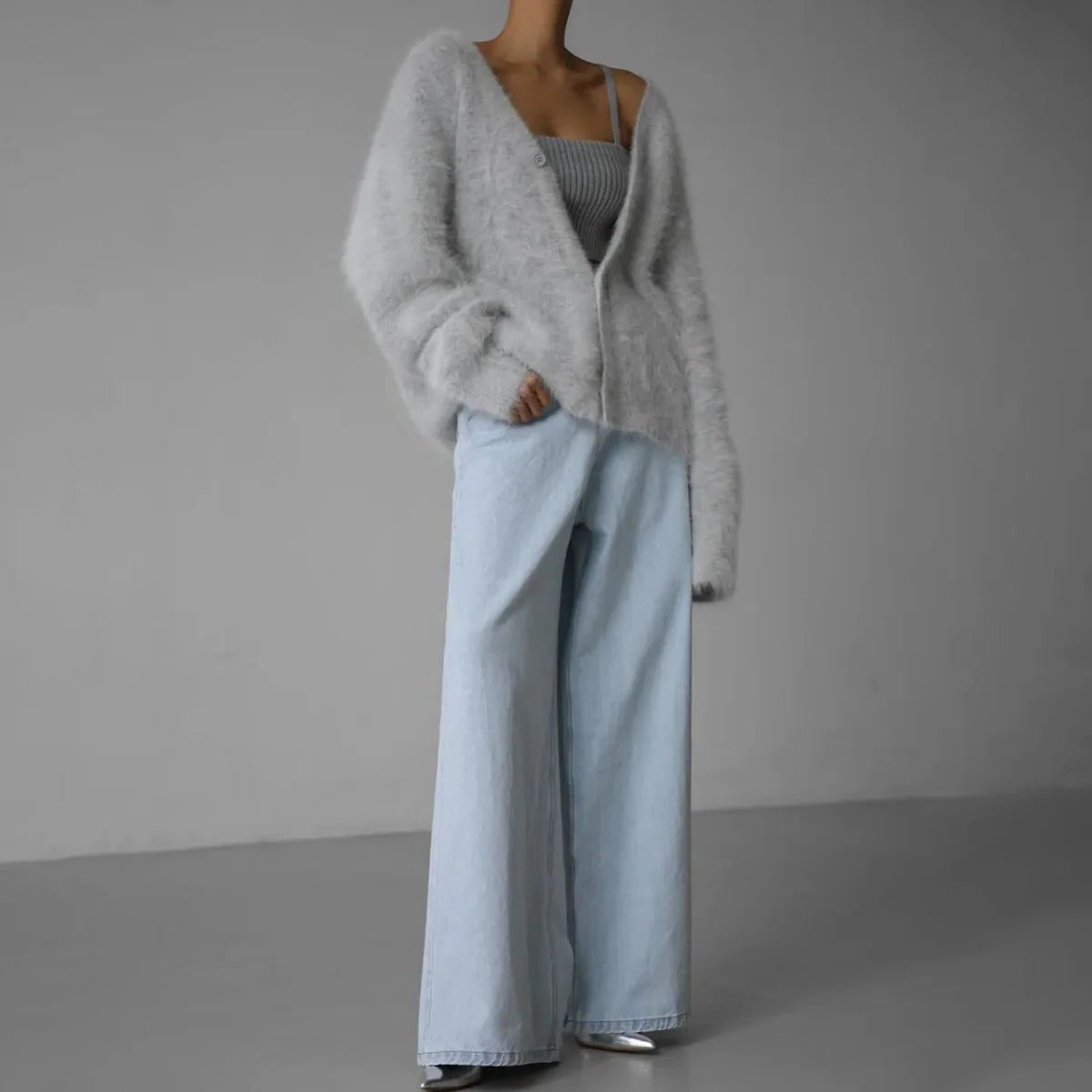 Camoressa - Ribbed Crew Neck Cashmere Pullover Cold Weather Layering — view 5 of 8