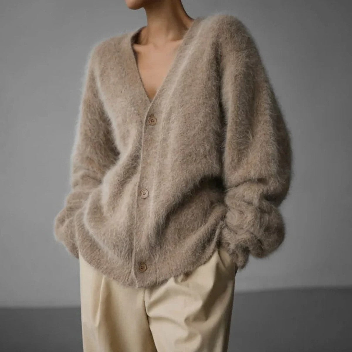Camoressa - Ribbed Crew Neck Cashmere Pullover Cold Weather Layering — view 6 of 8