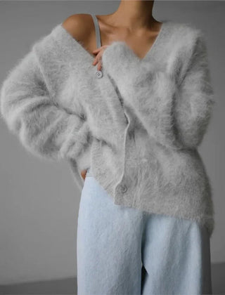 Camoressa - Ribbed Crew Neck Cashmere Pullover Cold Weather Layering — view 7 of 8
