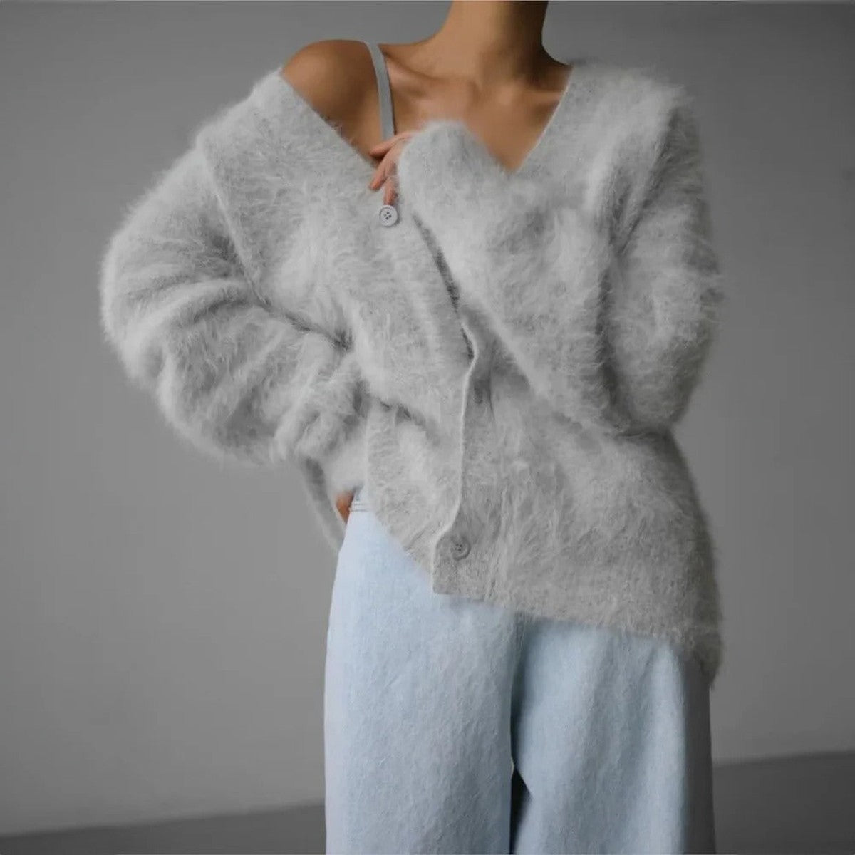 Camoressa - Ribbed Crew Neck Cashmere Pullover Cold Weather Layering — view 7 of 8