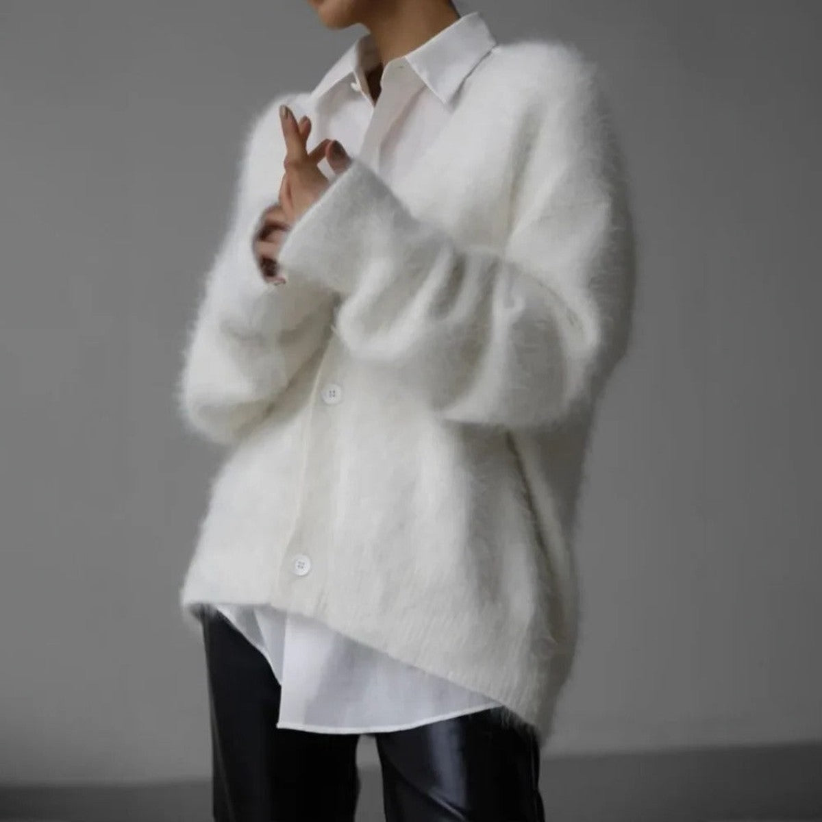 Camoressa - Ribbed Crew Neck Cashmere Pullover Cold Weather Layering — view 8 of 8