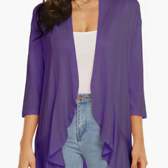 Cascata - Open-Front Draped Cardigan Casual Layering