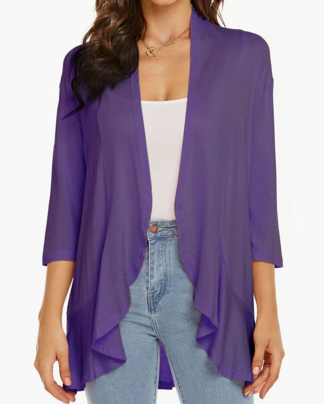 Cascata - Open-Front Draped Cardigan Casual Layering