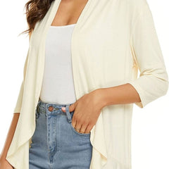 Cascata - Open-Front Draped Cardigan Casual Layering — view 10 of 10