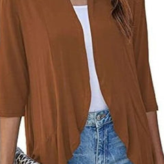 Cascata - Open-Front Draped Cardigan Casual Layering — view 3 of 10