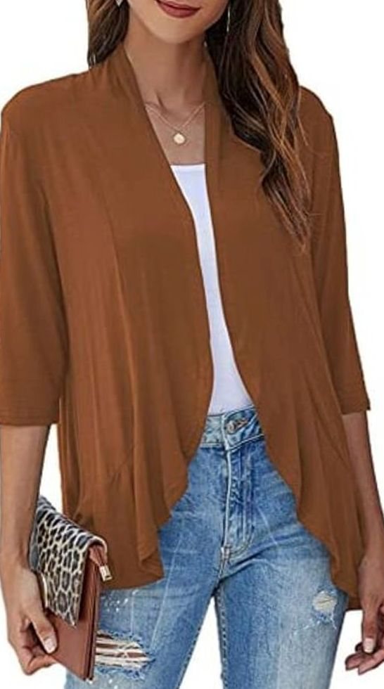 Cascata - Open-Front Draped Cardigan Casual Layering — view 3 of 10