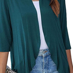 Cascata - Open-Front Draped Cardigan Casual Layering — view 4 of 10