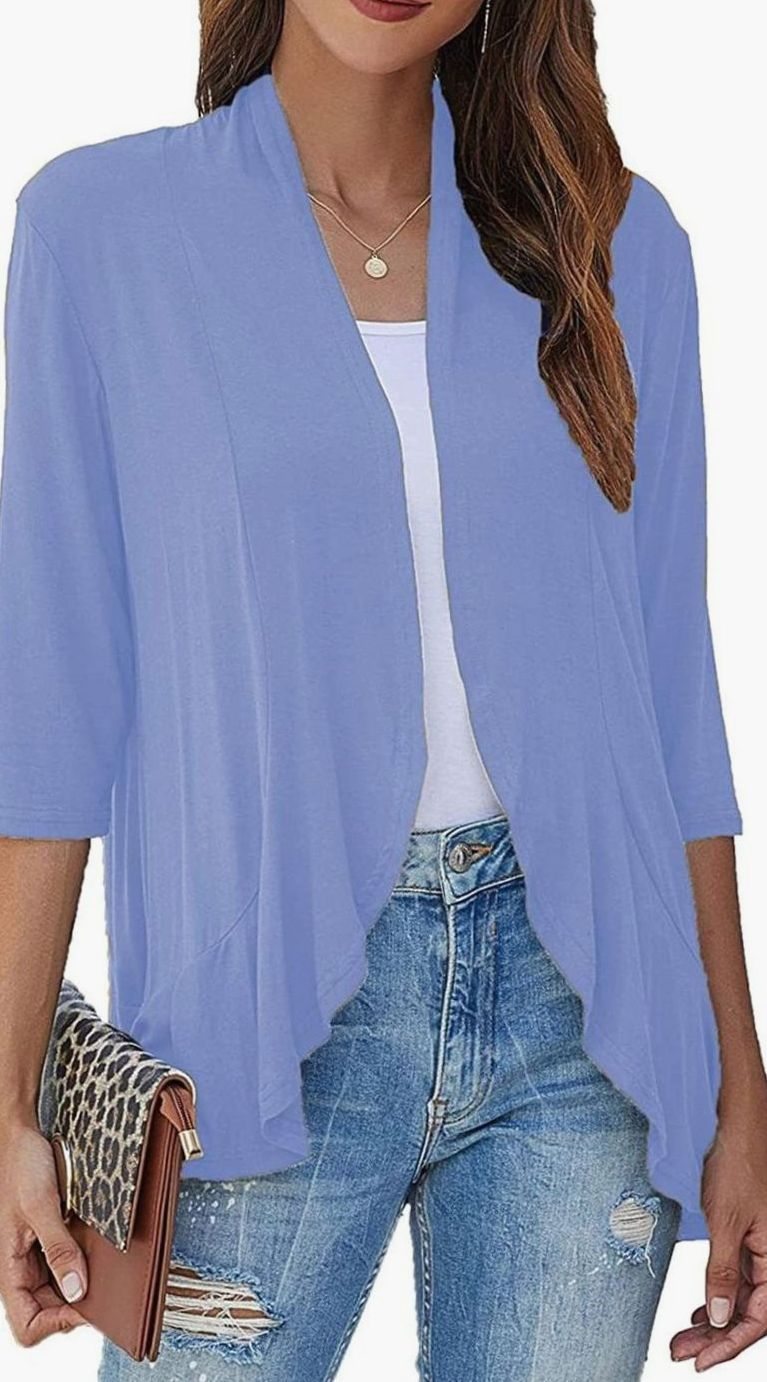 Cascata - Open-Front Draped Cardigan Casual Layering — view 5 of 10