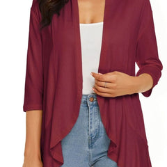 Cascata - Open-Front Draped Cardigan Casual Layering — view 8 of 10