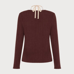 Cascena - V Neck Contrasting Knit Cardigan Autumn Layering — view 5 of 6
