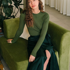 Cassalie - Ribbed Knit Sweater For Autumn Winter