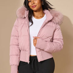 Cassenna - Cropped Quilted Puffer Jacket Winter Commuting