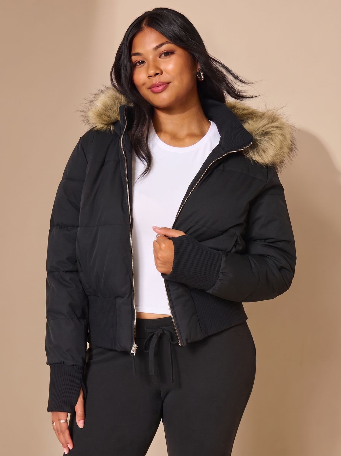 Cassenna - Cropped Quilted Puffer Jacket Winter Commuting — view 6 of 10
