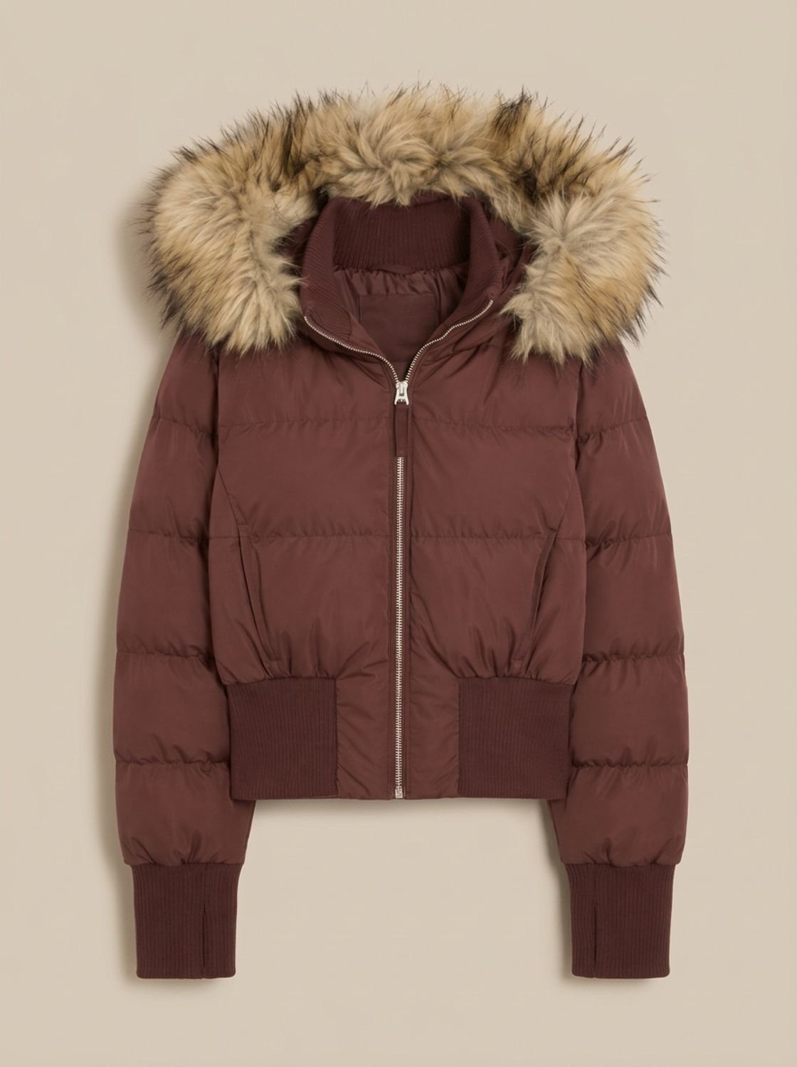 Cassenna - Cropped Quilted Puffer Jacket Winter Commuting — view 7 of 10