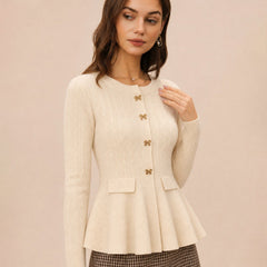 Cassimere - Textured Button Sweater Casual Autumn Winter Wear