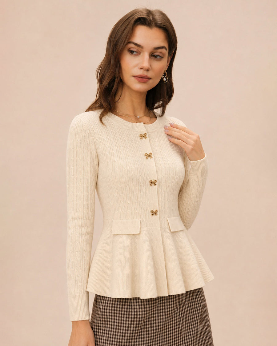 Cassimere - Textured Button Sweater Casual Autumn Winter Wear