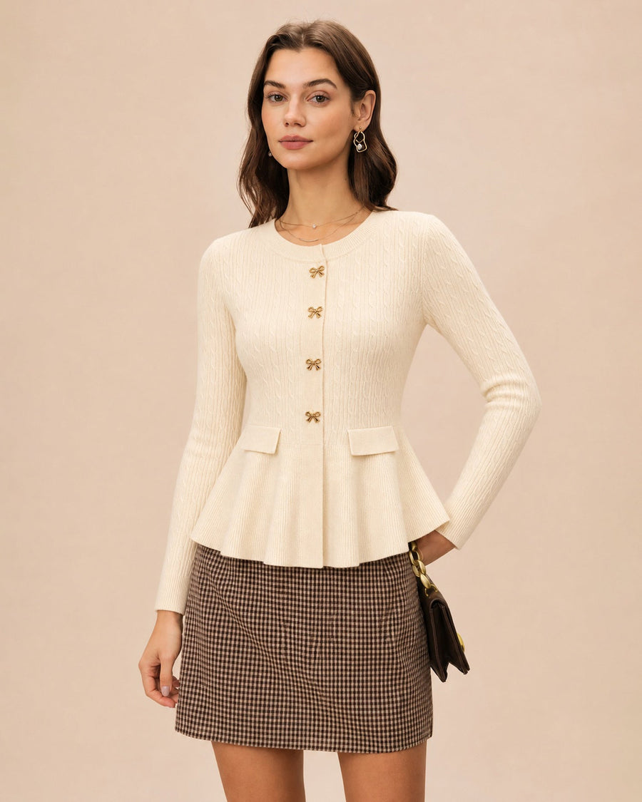 Cassimere - Textured Button Sweater Casual Autumn Winter Wear — view 2 of 9