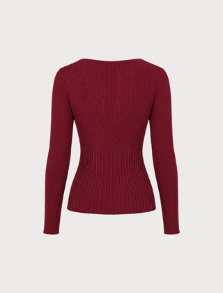 Cassimira - Textured Knit V Neck Sweater Autumn Winter Wear — view 5 of 6