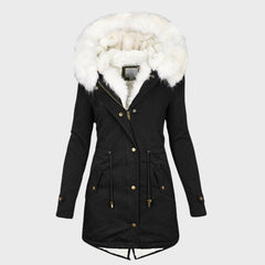 Cassinelle - Faux Fur Trim Puffer Jacket Cold Weather Wear