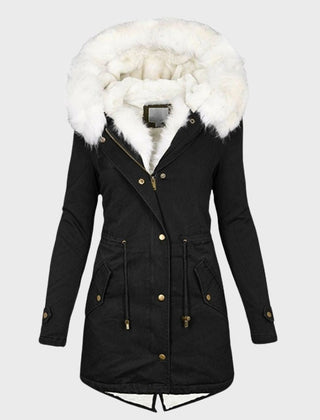 Cassinelle - Faux Fur Trim Puffer Jacket Cold Weather Wear