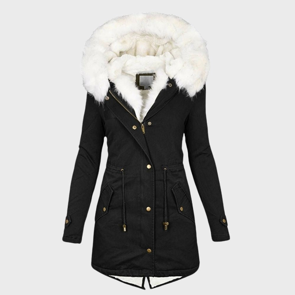 Cassinelle - Faux Fur Trim Puffer Jacket Cold Weather Wear